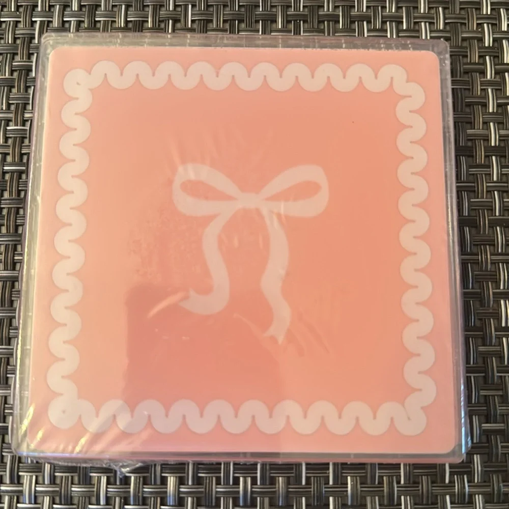Valentine's Day Target Punk Bow Coasters Set of 4. Brand New. Sealed package.